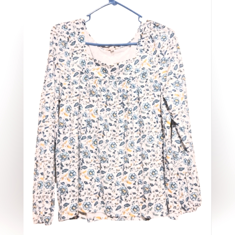 Lucky Brand Blue Floral Long Sleeve For Women Size L/G